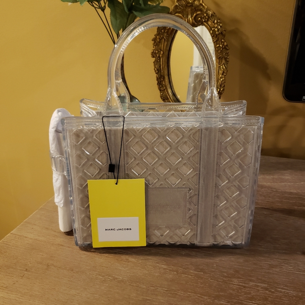 NWT! Marc Jacobs Authentic THE JELLY TOTE - Clear Transparent Tote / Crossbody - Picture 11 of 16